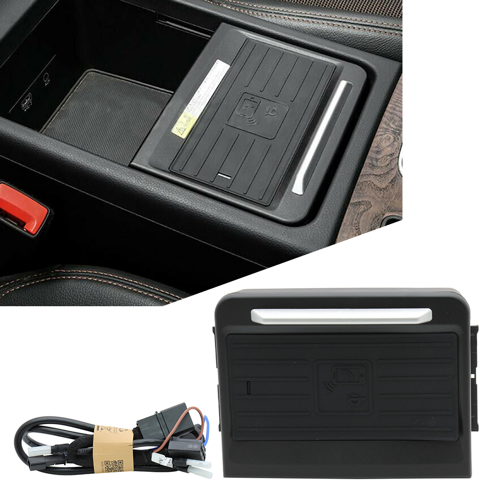 Wireless Phone Charger Pad - Car Console Storage Box Phone Fast