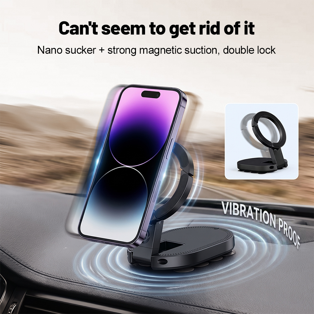Mobile Electronics Gadgets - 360° Rotation 3‑In‑1 Suction Cup Magnetic