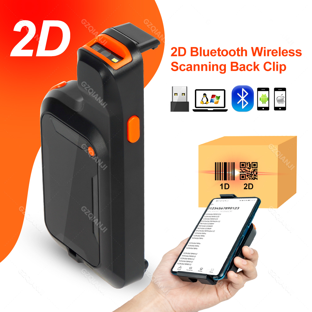 Barcode Scanner Wireless - Wireless Barcode Scanner Mini Bluetooth Back