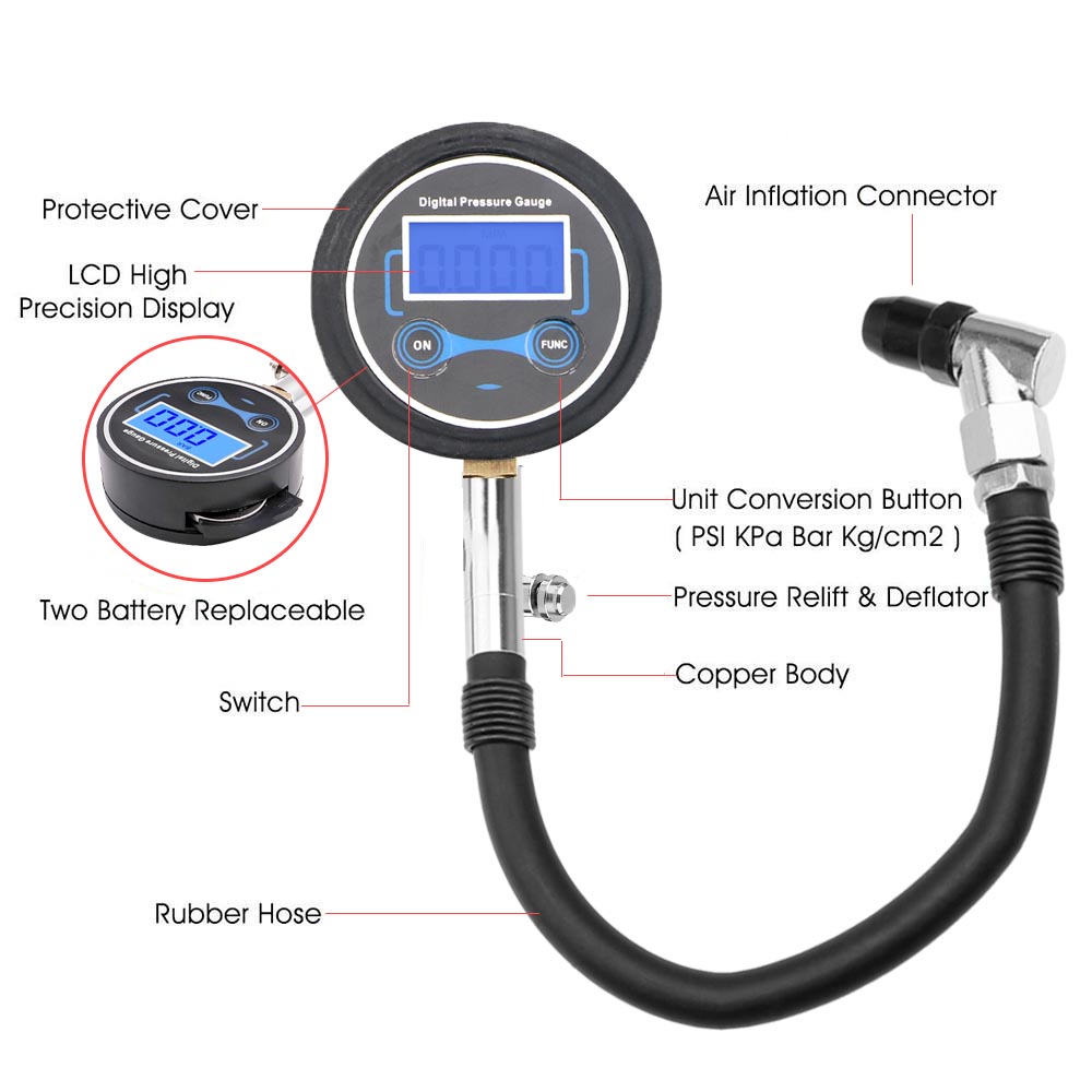 0-200Psi Tire Pressure Gauge M - огляд і ціна Electronics Quiz