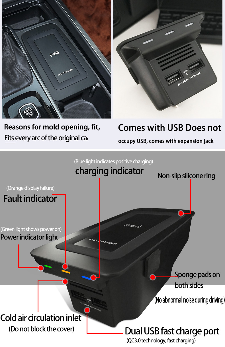 15w Wireless Charger for Volvo - огляд і ціна Wireless Phone Charger Pad