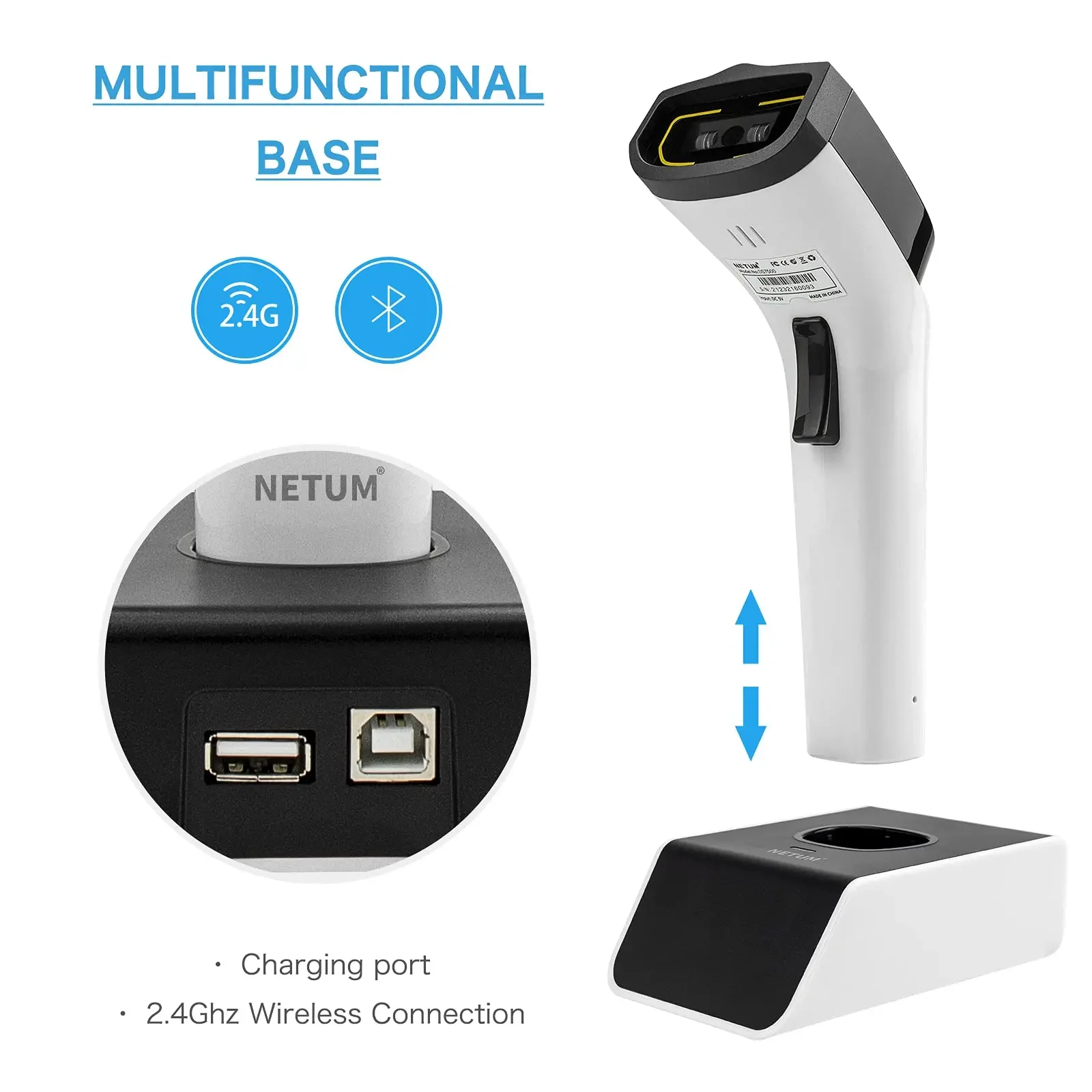 NETUM DS8100 Blue Tooth 13.56M - огляд і ціна Barcode Scanner Wireless